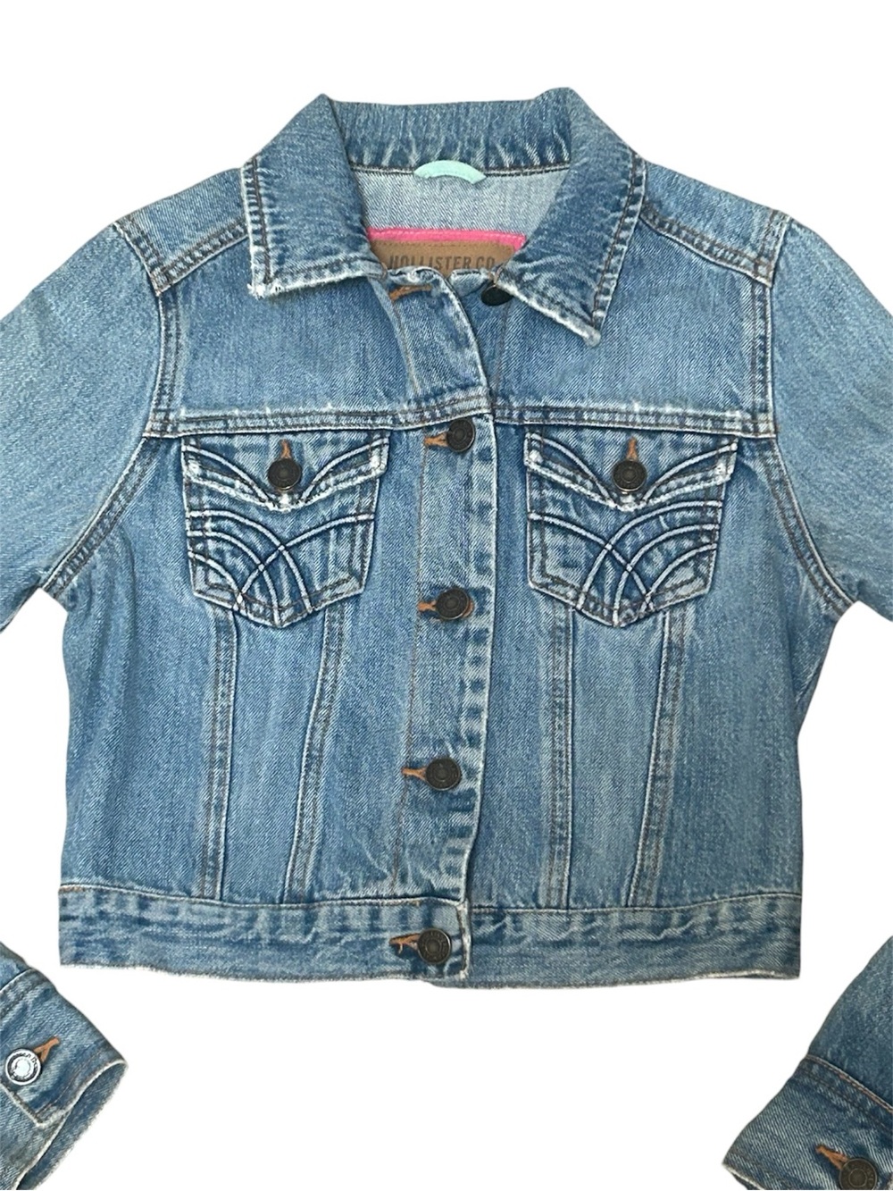 Vintage Y2K Cropped Hollister Denim Jacket Size Small